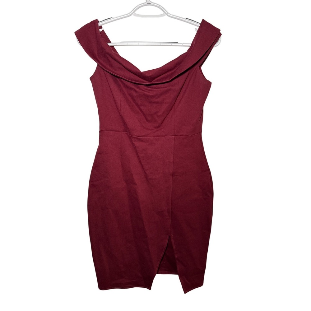 Lulus way of love wine red off‎ the shoulder bodycon dress womens small cocktail